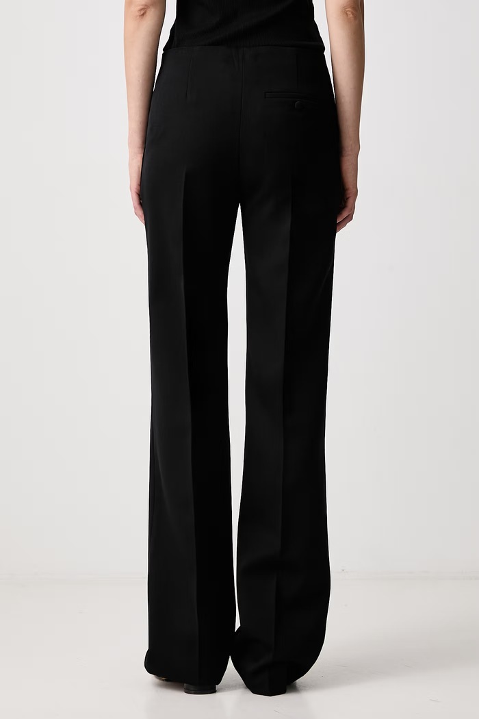 Одяг MUGLER Штани straight вовняні жіночі COM1PA05301020 чорний