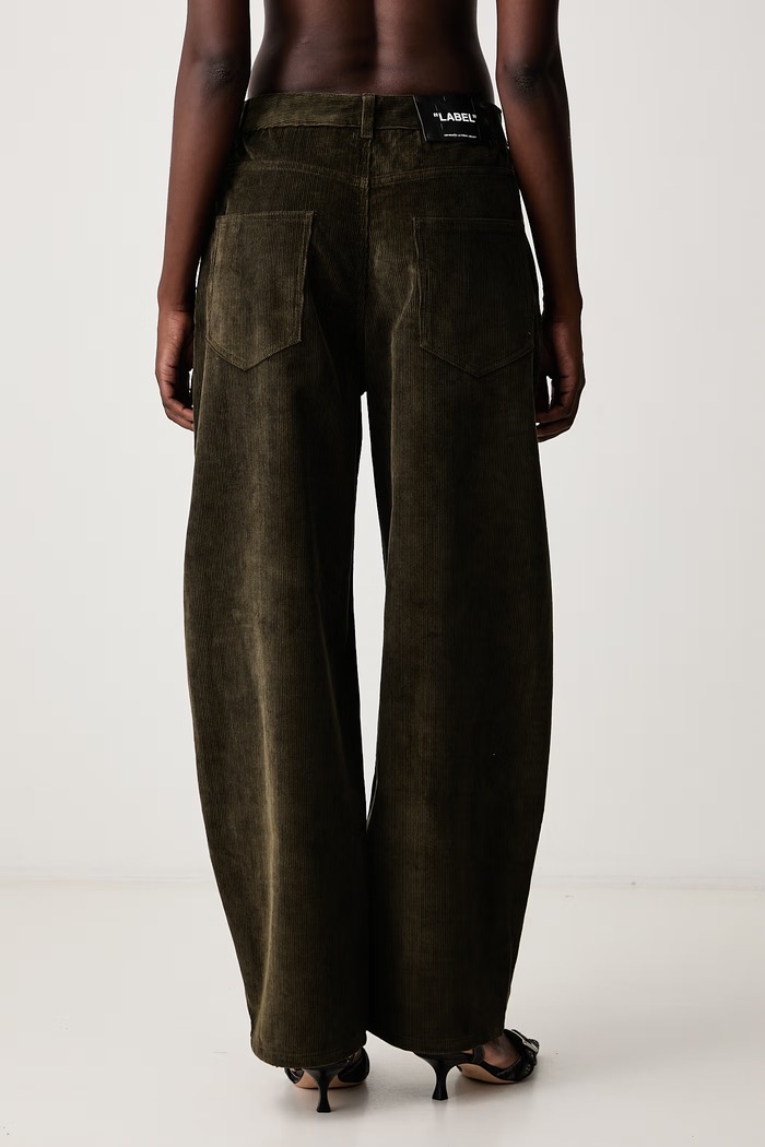 Дрехи Off-White Corduroy Balloon панталон от джинс дамски 2FH00539B зелен