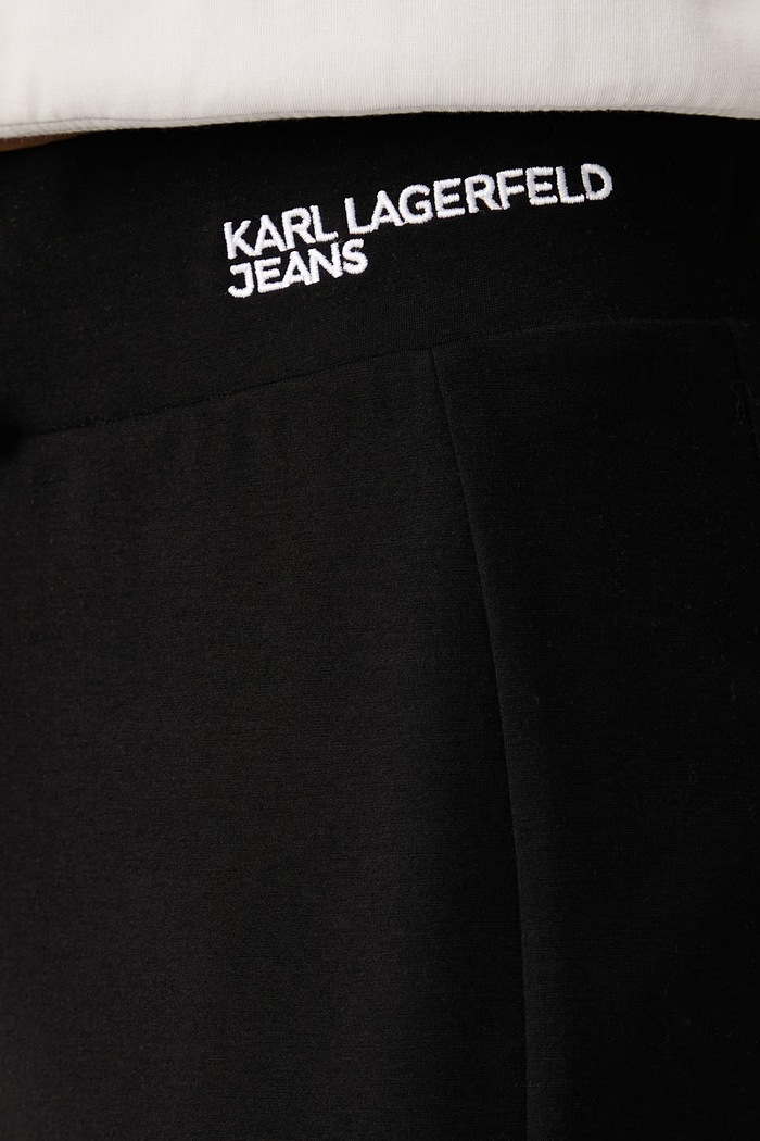 Spodnie straight damskie z wiskozą Karl Lagerfeld Jeans B4W10073 czarny