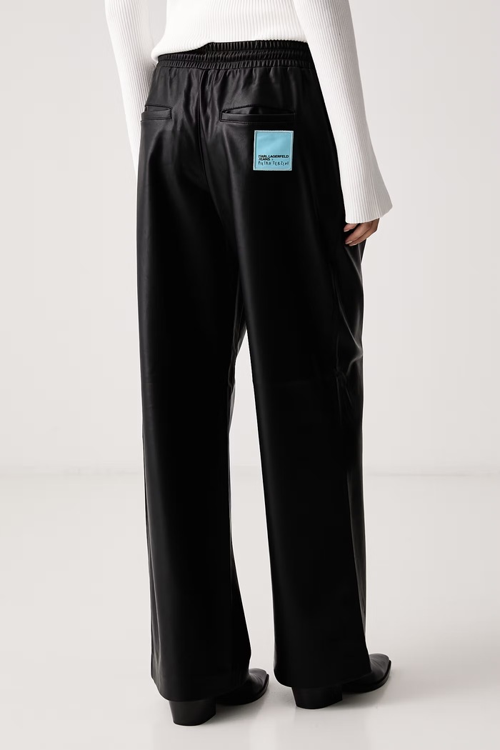 Odjeća Karl Lagerfeld Jeans Hlače za žene od imitacije kože x Pietro Terzini B4W10058 crna