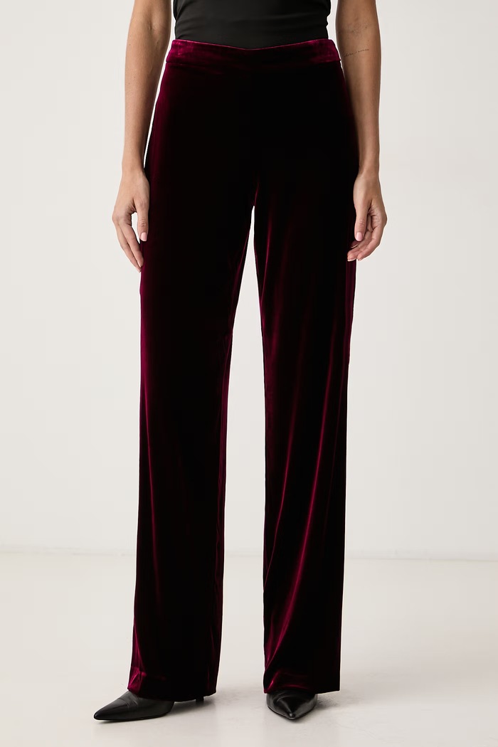 Luisa Spagnoli Spodnie wide leg damskie z dodatkiem jedwabiu Offida bordowy 543916