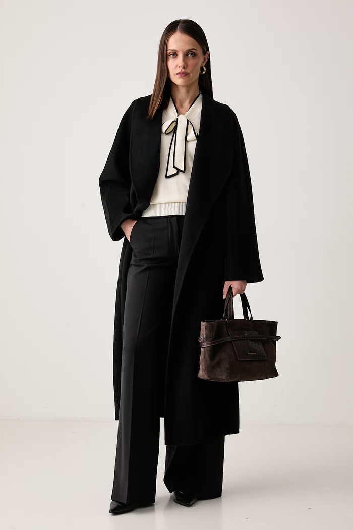 Luisa Spagnoli Spodnie damskie z wełną Occulto 543778 czarny AW26