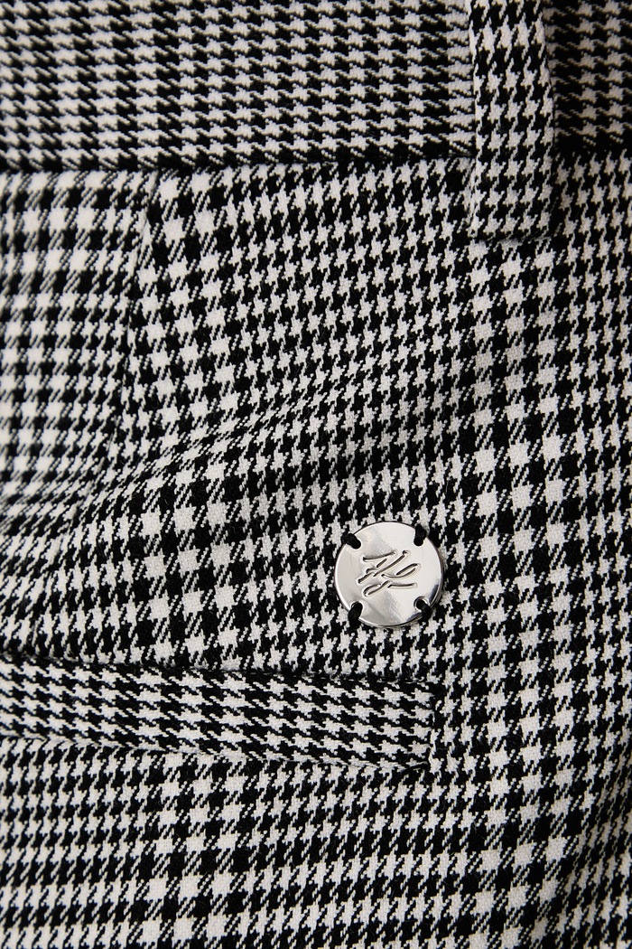 Spodnie straight damskie z dodatkiem wełny Karl Lagerfeld B4W10060 czarny