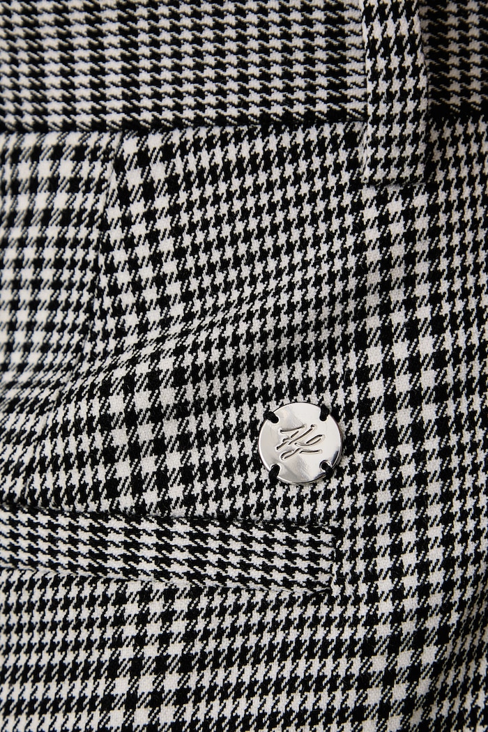 Spodnie straight damskie z dodatkiem wełny Karl Lagerfeld B4W10060 czarny