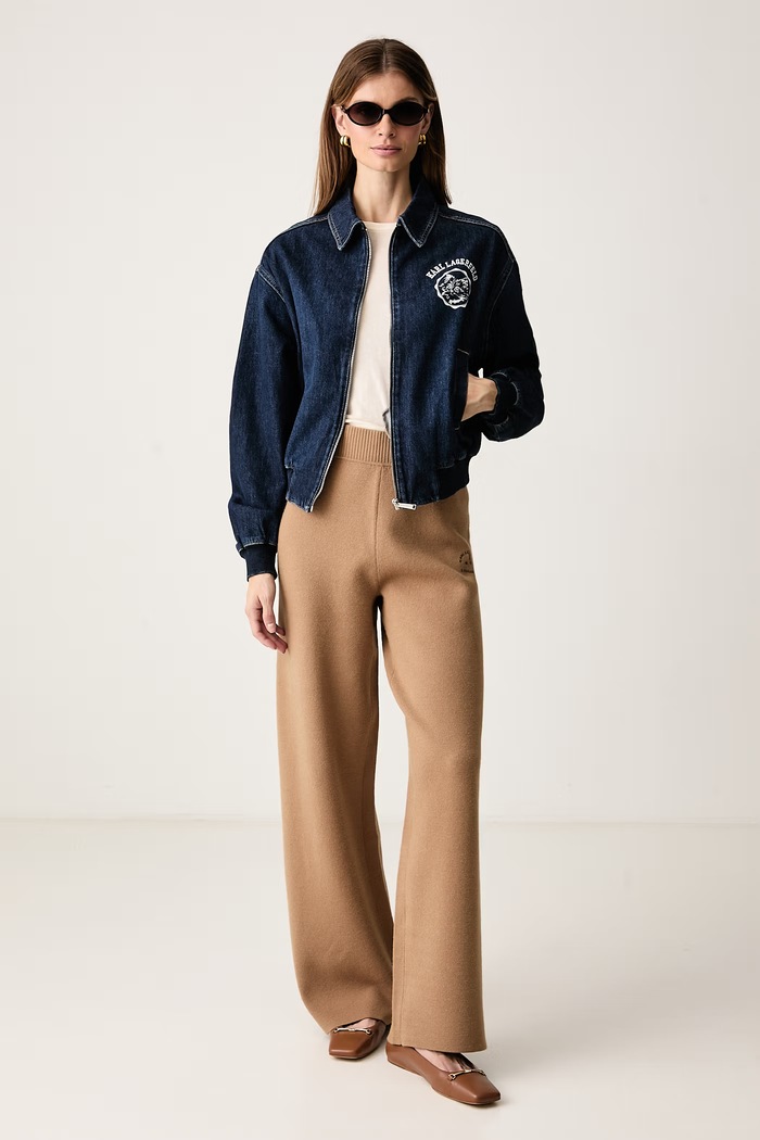 Karl Lagerfeld Спортен панталон дамски с вискоза B4W10068 бежов AW26