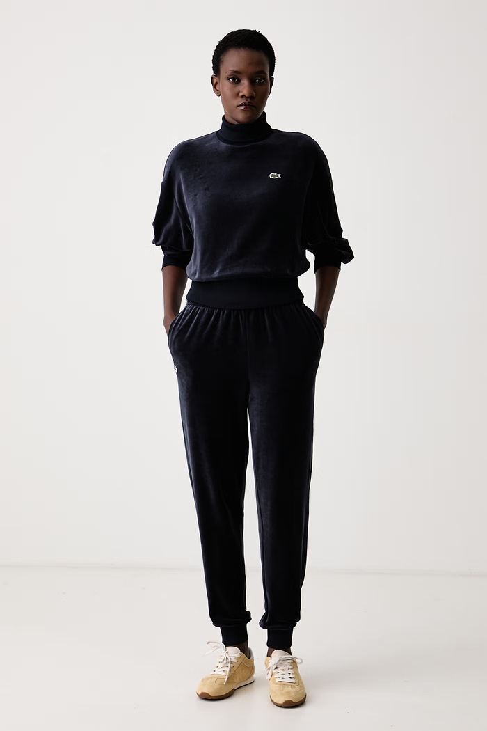 Lacoste Spodnie dresowe damskie z bawełną XF0209 granatowy AW26