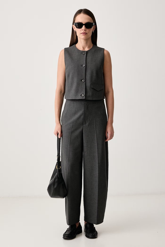 Marc O'Polo Spodnie damskie 5000012570 szary AW26