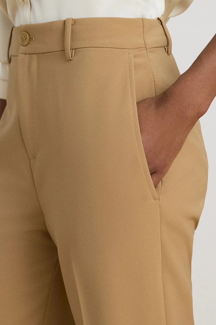 Spodnie straight damskie Lauren Ralph Lauren 200B36388 beżowy