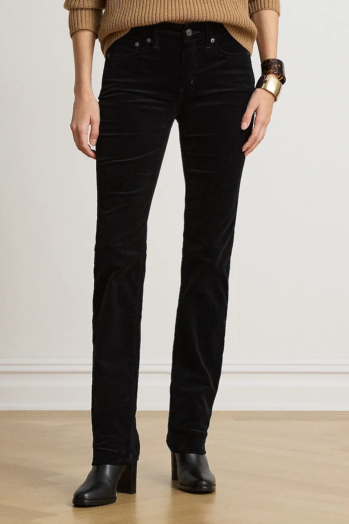 Lauren Ralph Lauren Spodnie damskie sztruksowe czarny 200B27754