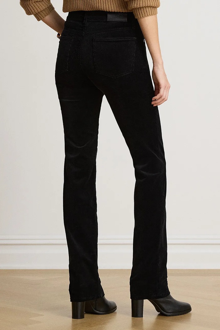 Lauren Ralph Lauren Spodnie damskie sztruksowe 200B27754 czarny AW26