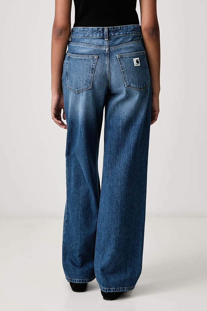Odzież Carhartt WIP Lavine Pant jeansy straight damskie I037530 niebieski