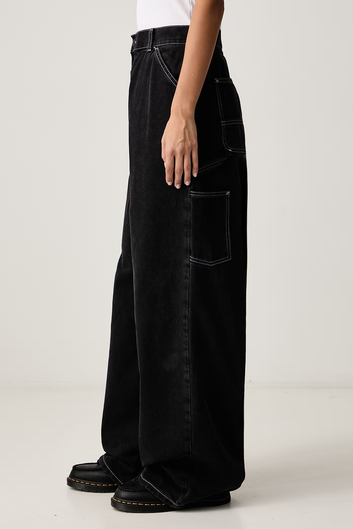 Jens Pant jeansy loose damskie Carhartt WIP I036599 czarny