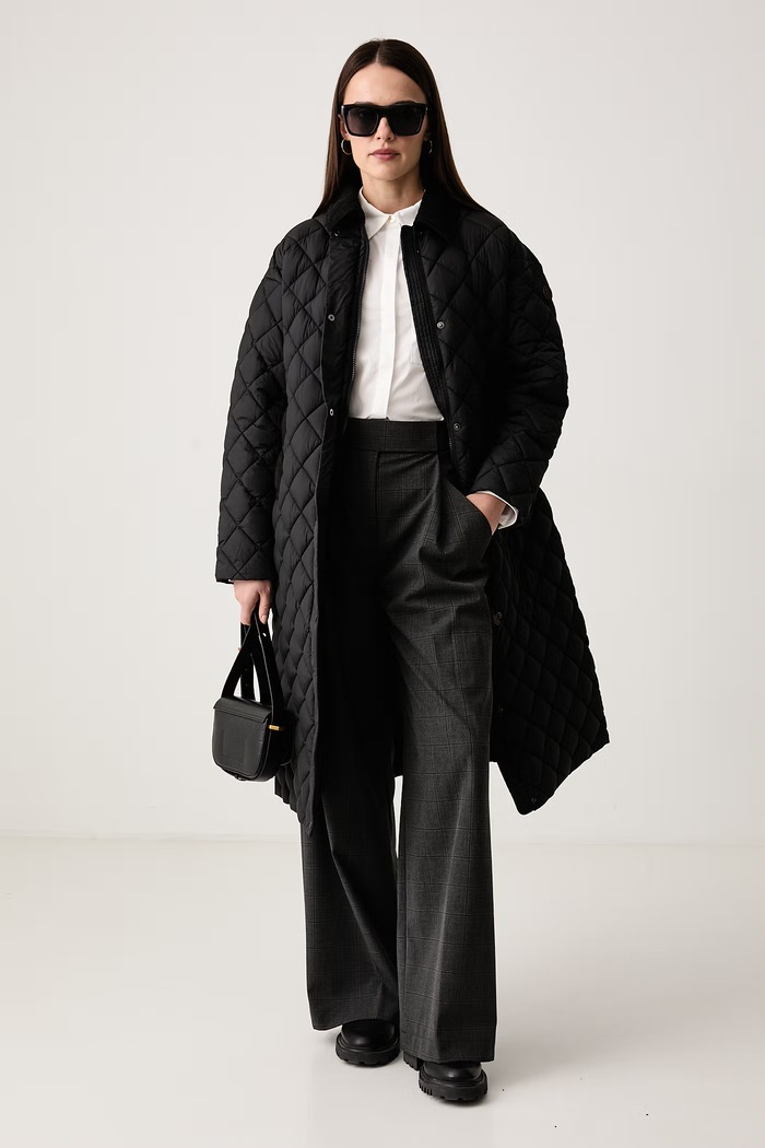 DKNY Spodnie garniturowe damskie z wiskozą UI6PK848 szary AW26
