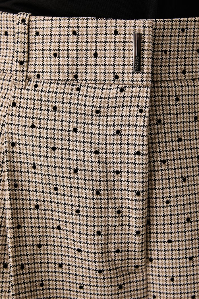Spodnie garniturowe damskie DKNY UG6PM059 beżowy