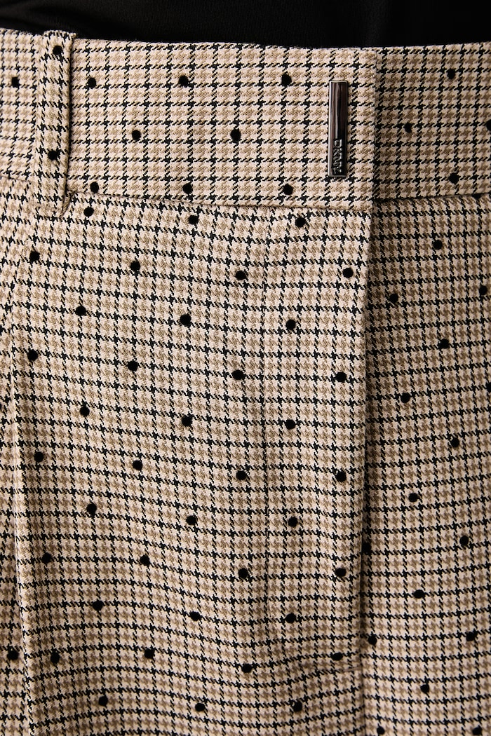Spodnie garniturowe damskie DKNY UG6PM059 beżowy
