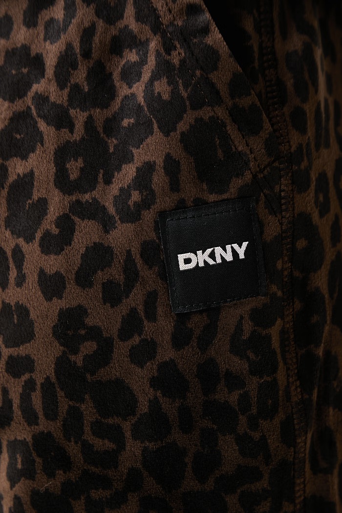 Spodnie dresowe damskie welurowe DKNY DP6P3985 brązowy