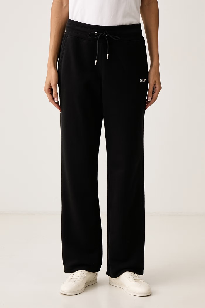 DKNY Spodnie dresowe damskie z bawełną czarny DP6P3801