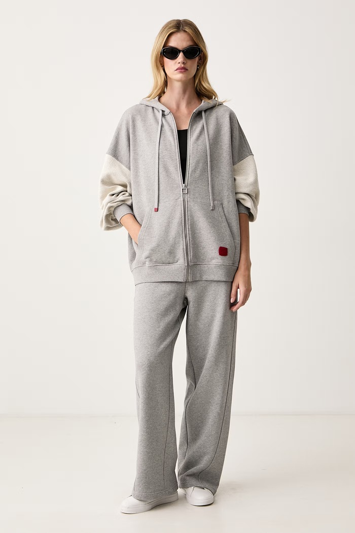 Max&Co. Spodnie dresowe damskie z bawełną CAPSULA 2626786043200 szary AW26