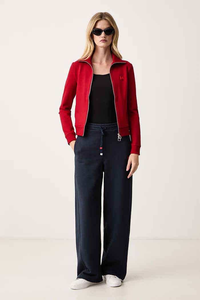 Max&Co. Spodnie dresowe damskie z bawełną CAPSULA 2626786043200 granatowy AW26