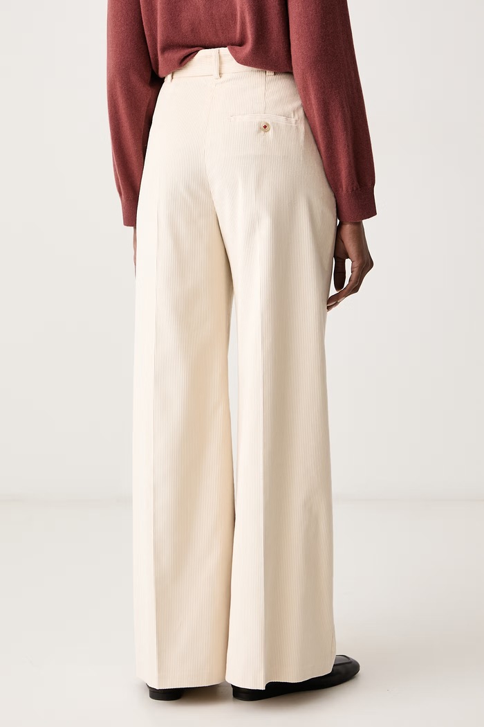 Odzież Max&Co. Spodnie wide leg damskie z bawełną CANE 2626136024200 beżowy