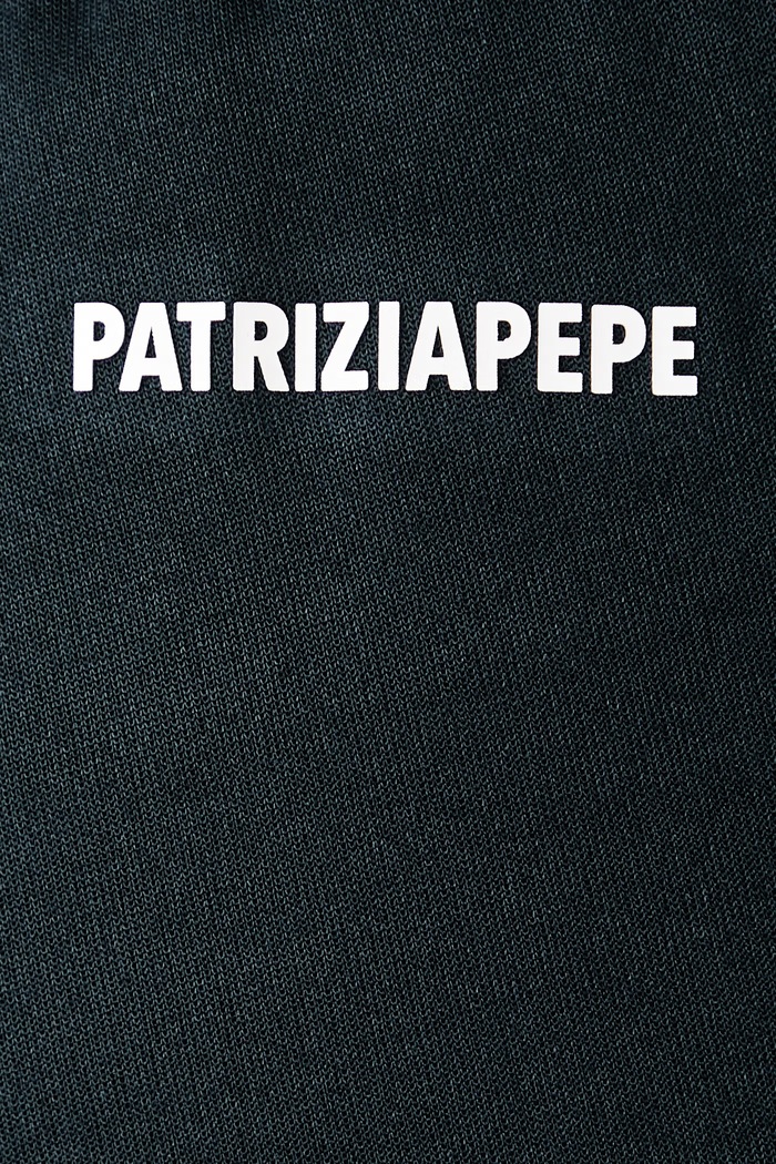 Spodnie dresowe damskie z bawełną Patrizia Pepe granatowy 2P0017.J0081