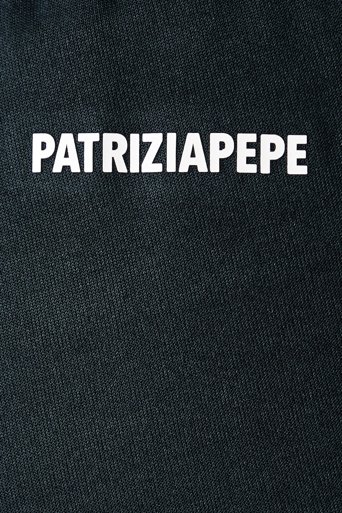 Spodnie dresowe damskie z bawełną Patrizia Pepe granatowy 2P0017.J0081