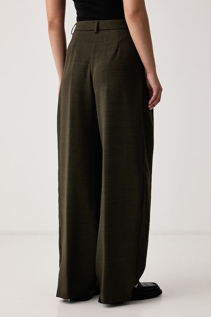 Odzież Kaos Spodnie wide leg damskie SI1MR009 zielony