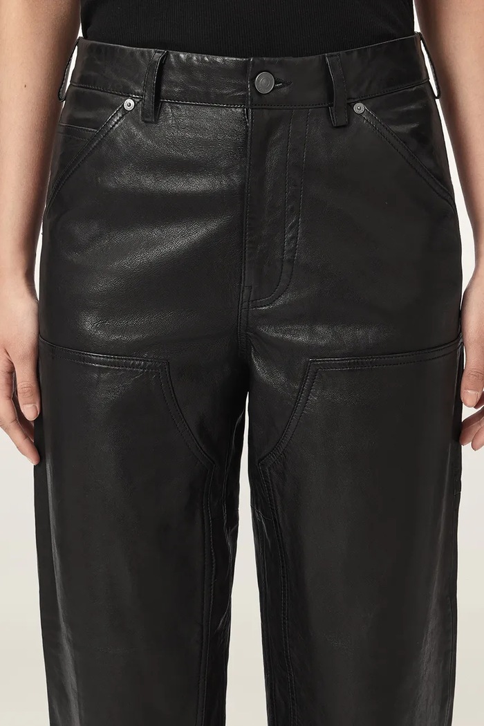Spodnie damskie skórzane MANTA AllSaints W015TF czarny