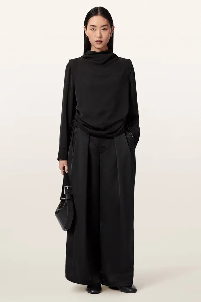 Odzież AllSaints Spodnie damskie LOLA W012TF czarny