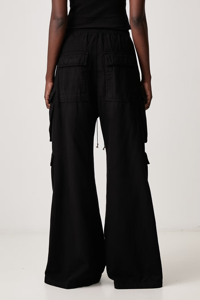 Одяг Rick Owens DRKSHDW Double Cargo Jumbo Belas штани cargo бавовняні жіночі DS02F6324.CFL чорний