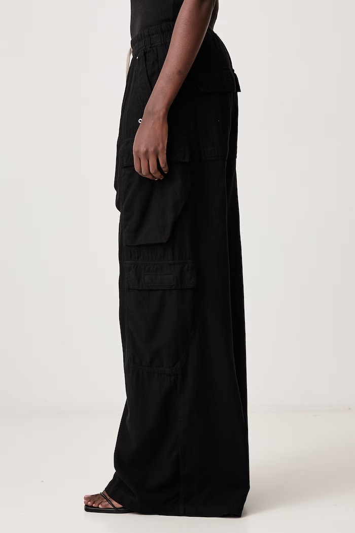Double Cargo Jumbo Belas штани cargo бавовняні жіночі Rick Owens DRKSHDW DS02F6324.CFL чорний