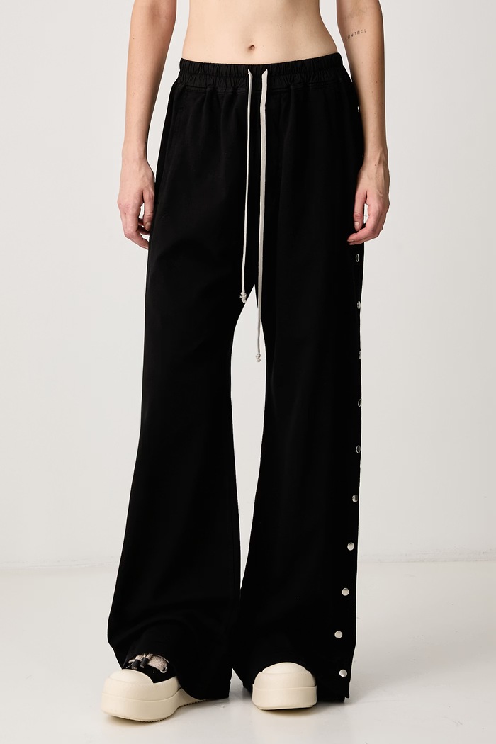 Rick Owens DRKSHDW Wide pusher спортен панталон от памук дамски черен DS02F6336.RIG