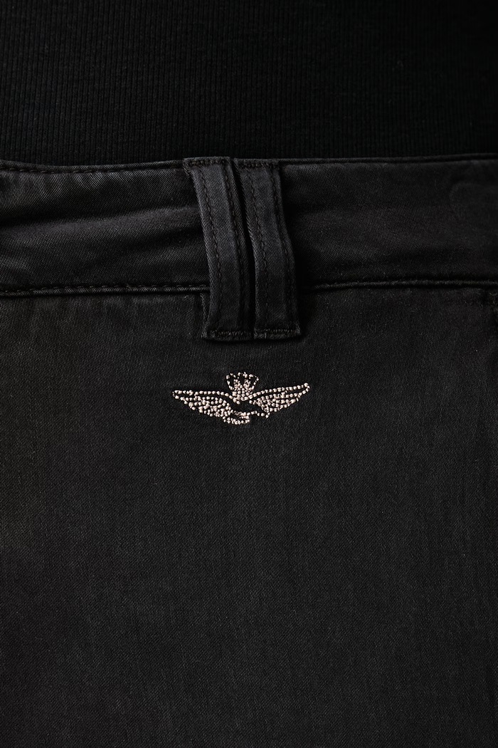 Spodnie cargo z lyocellem Aeronautica Militare PA1728DCT04372 czarny