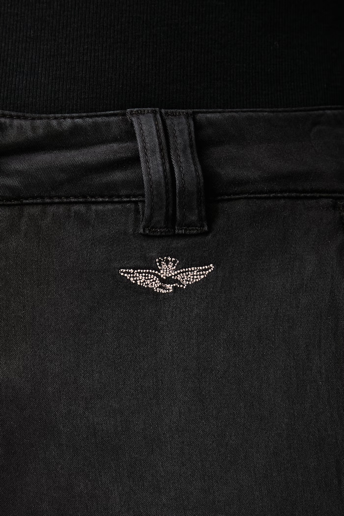 Spodnie cargo z lyocellem Aeronautica Militare PA1728DCT04372 czarny