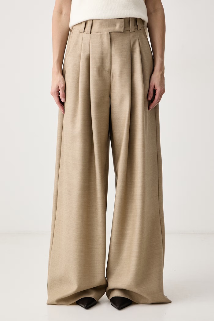 Marella Pantaloni palazzo da donna in lana MLLVERBENA beige 2623136112200
