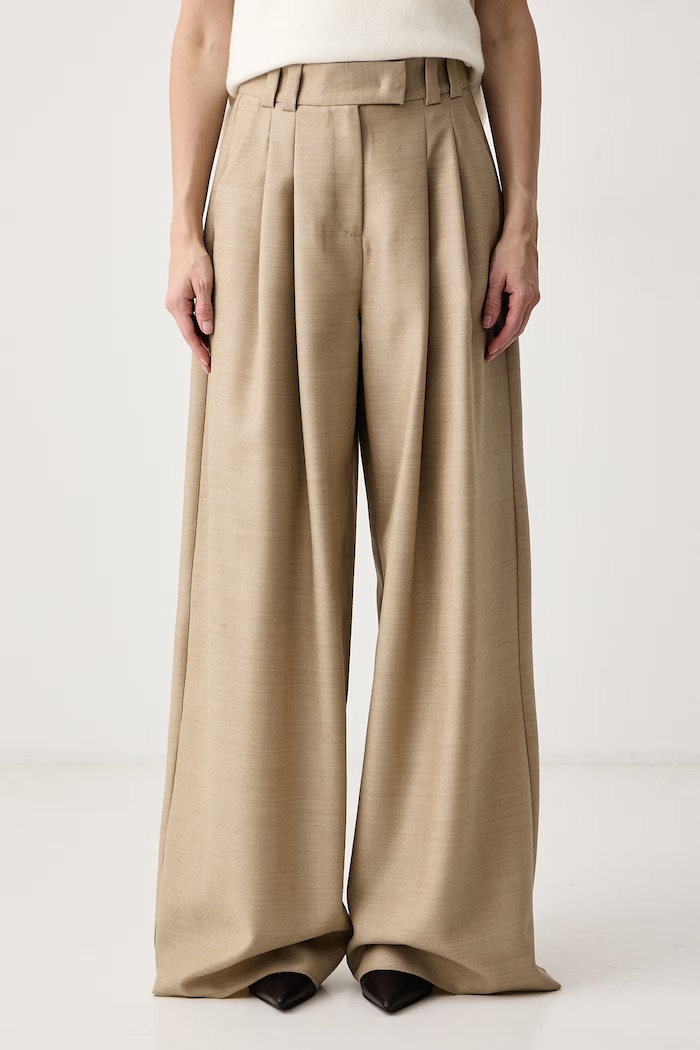 Marella Pantaloni palazzo da donna in lana MLLVERBENA beige 2623136112200
