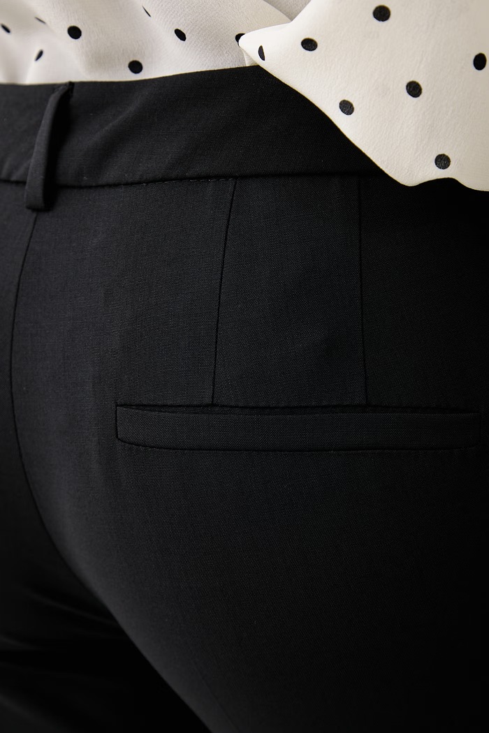 Marella slim fit hlače za žene s vunom MLLWHISKY crna 2623136161200