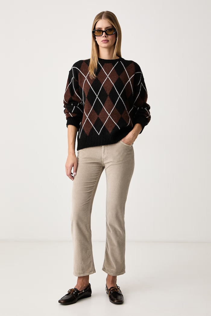FAY Spodnie straight damskie sztruksowe NTW8253538T9E1 beżowy AW26