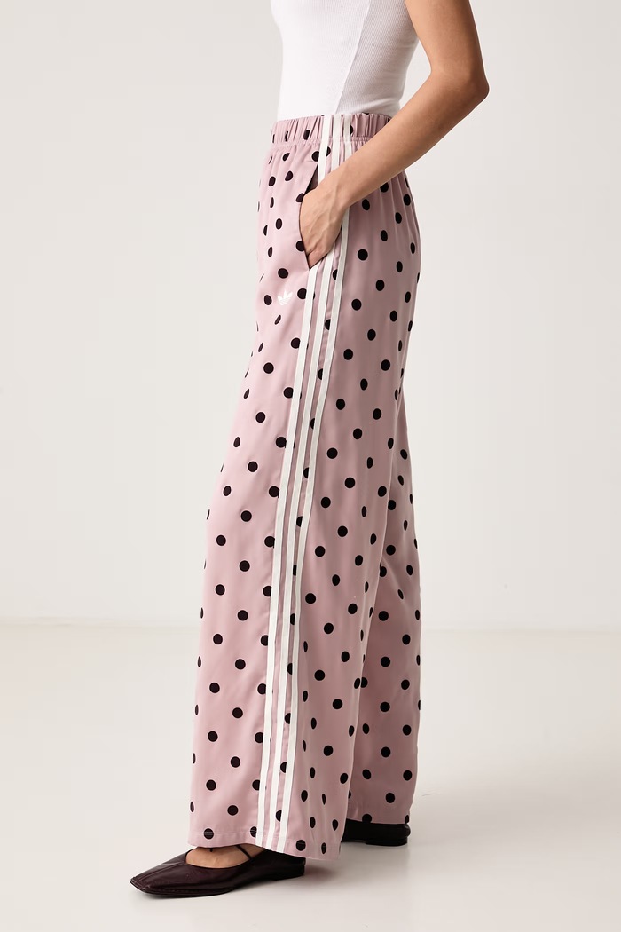 Широк панталон дамски Wide Leg Polka Dots adidas Originals LI2843 розов