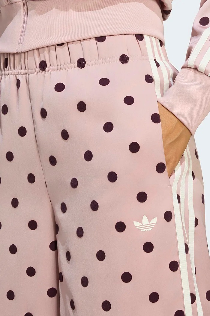 Spodnie wide leg damskie Wide Leg Polka Dots adidas Originals LI2843 różowy