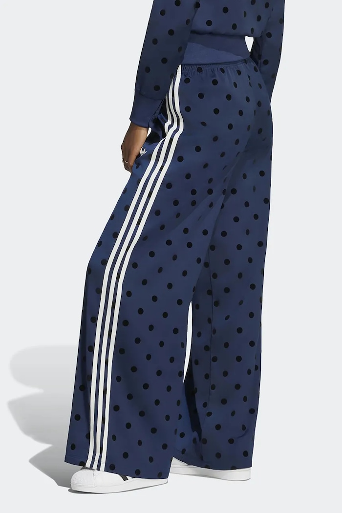 adidas Originals Spodnie wide leg damskie Wide Leg Polka Dots LI2844 granatowy AW26
