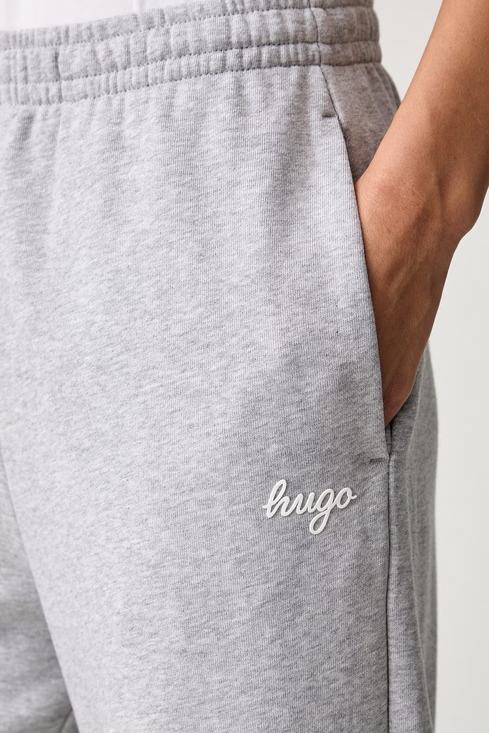 HUGO Blue παντελόνι επίσημο γυναικείο βαμβακερό Newtrack_B γκρί 50576283