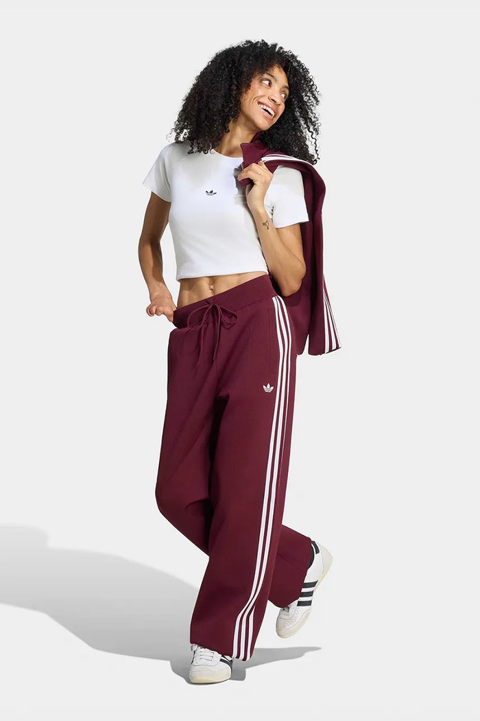 Odzież adidas Originals Spodnie dresowe damskie Adilenium Season 6 Straight Knit LH1936 bordowy