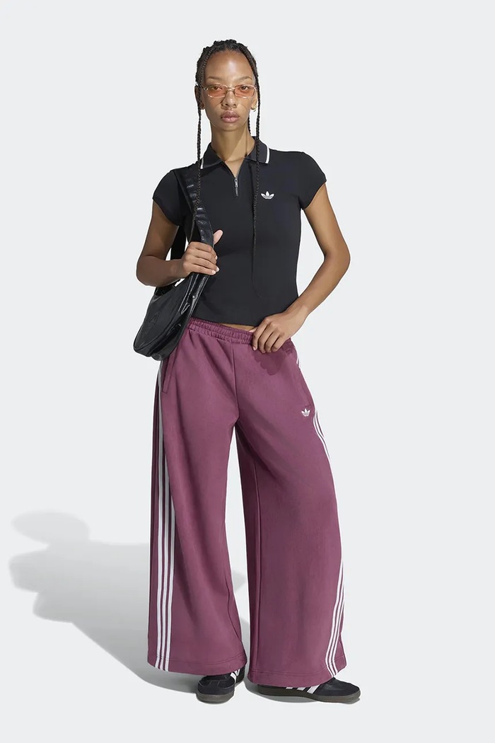 Odzież adidas Originals Spodnie dresowe damskie Adilenium Season 6 Faux Suede LH1924 bordowy