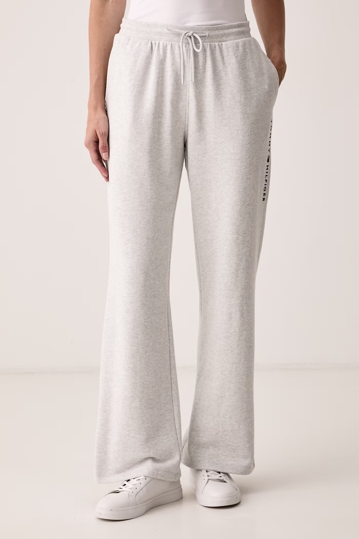 Tommy Hilfiger Nohavice loungewear dámske bavlnené sivá UW0UW06620
