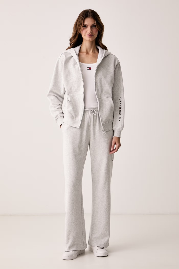 Tommy Hilfiger Nohavice loungewear dámske bavlnené UW0UW06620 sivá AW26