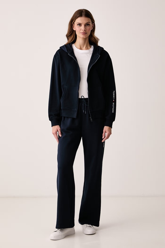 Tommy Hilfiger Nohavice loungewear dámske bavlnené UW0UW06620 tmavomodrá AW26