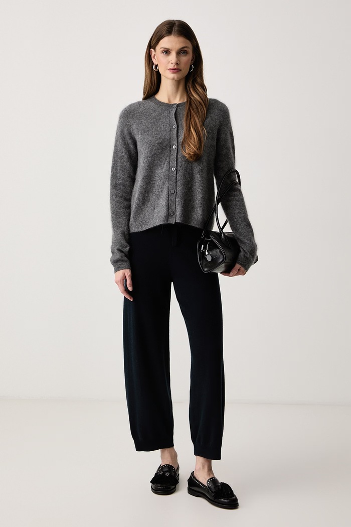 BOSS Spodnie dresowe damskie kaszmirowe Fylindra 50567358 granatowy AW26