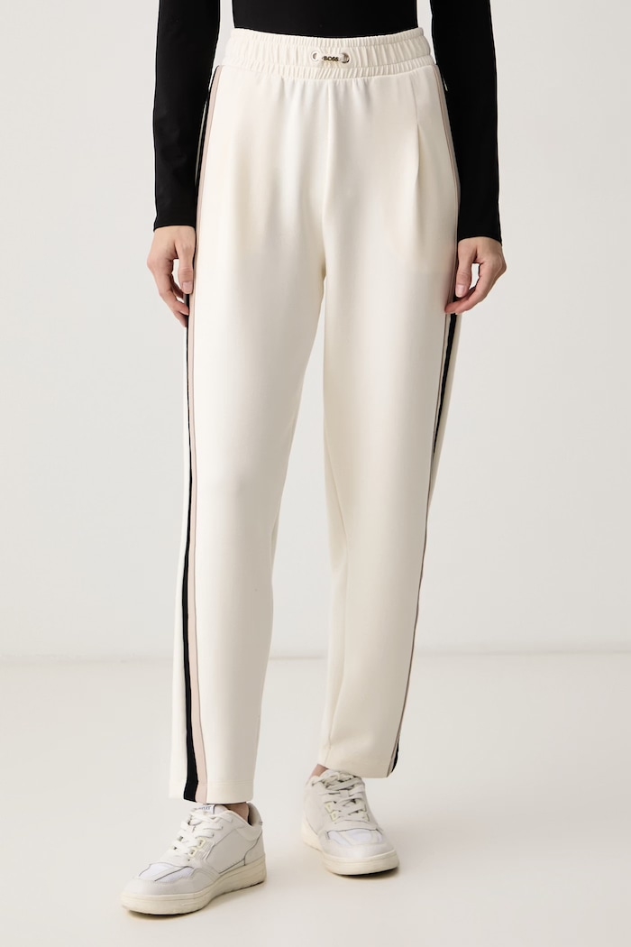 BOSS Spodnie dresowe damskie z modalem Mirage_Pants Tapered beżowy 50571041