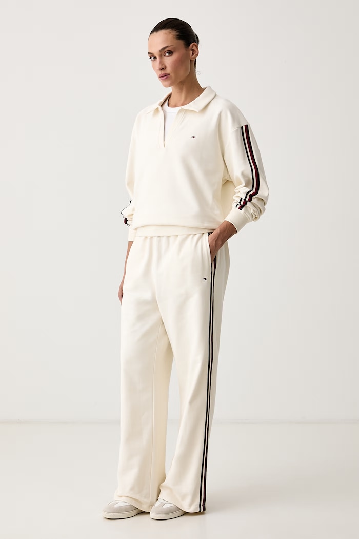 Tommy Hilfiger Spodnie lounge damskie bawełniane UW0UW06628 beżowy AW26